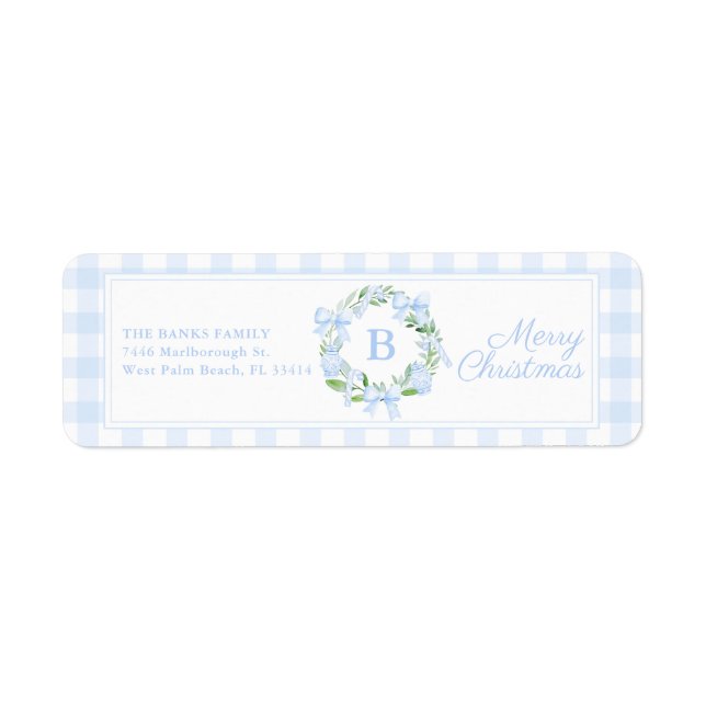 Etiqueta Preppy Chinoiserie Ginger Jar Bows Wreath (Frente)
