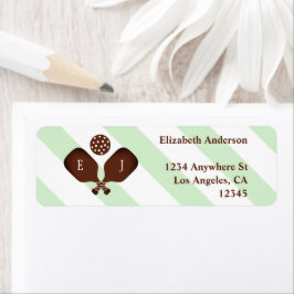 Etiqueta Preppy Pickleball Stripes Wedding Return Address