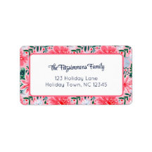 Preppy Rosa Floral Tropical de Navidad