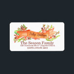 Etiqueta Prettige Kerstdagen, watercolor Christmas banner<br><div class="desc">Christmas banner label with holly and berries,  handpainted watercolor 
Christmas banner with holly and berries,  handpainted watercolor 

Handpainted watercolor address label,  perfect for a festive holiday card or invitation. Make your holiday mail stand out from the traditional cards with these handpainted watercolor banners</div>