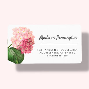 Etiqueta Pretty Hydrangea Flower Return Address Label