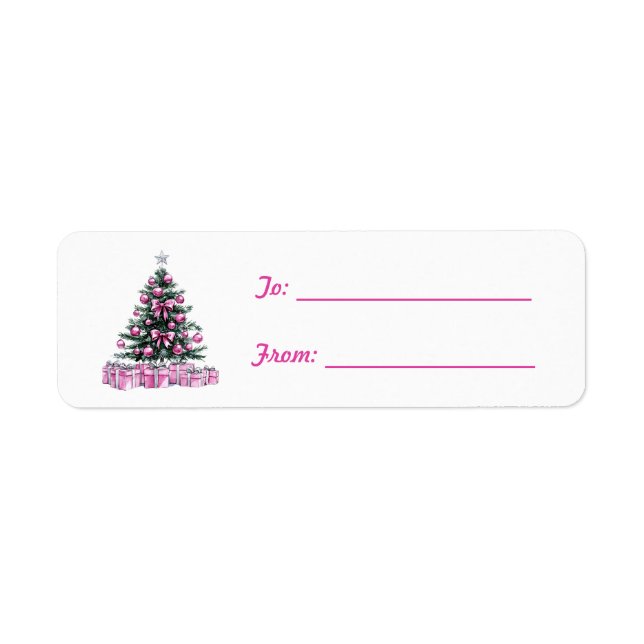 Etiqueta Pretty Pink Bow Ornament Christmas (Frente)