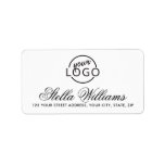 Etiqueta Pretty script custom logo or photo return address<br><div class="desc">Modern custom logo return address labels. Upload your own logo,  photo or other graphic and customize the template fields to create labels for your business mailings or event. The background and font colors can be changed with the design tool.</div>
