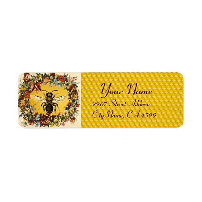 ETIQUETA PRIMAVERA FLOWERS HONEY BEE ,BEEKEEPER (Frente)