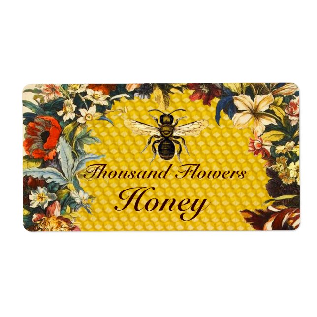 ETIQUETA PRIMAVERA FLOWERS HONEY BEE ,BEEKEEPER (Frente)