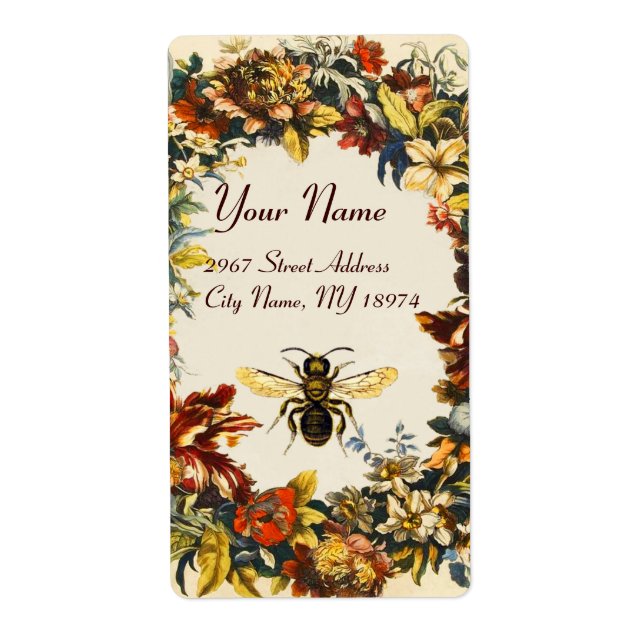 ETIQUETA PRIMAVERA FLOWERS HONEY BEE ,BEEKEEPER (Frente)