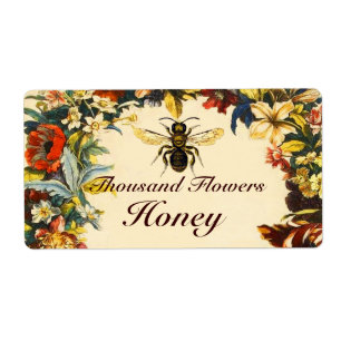 ETIQUETA PRIMAVERA FLOWERS HONEY BEE ,BEEKEEPER