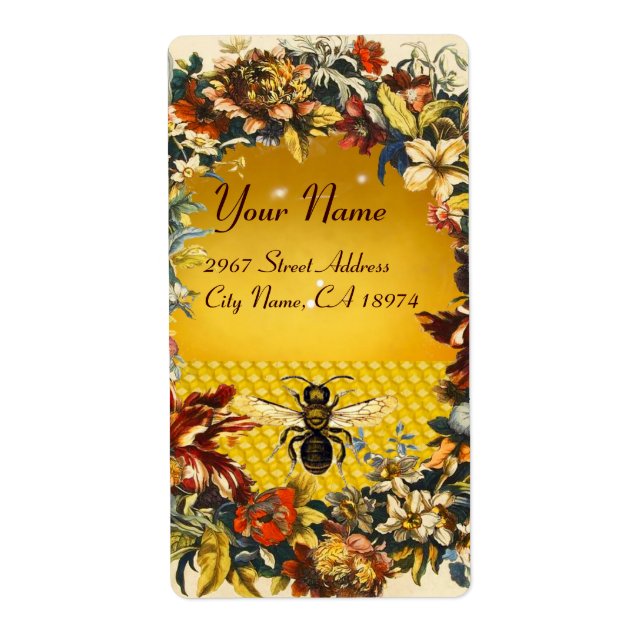 ETIQUETA PRIMAVERA FLOWERS HONEY BEE ,BEEKEEPER (Frente)