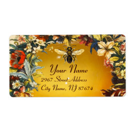 ETIQUETA PRIMAVERA FLOWERS HONEY BEE ,BEEKEEPER
