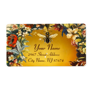 ETIQUETA PRIMAVERA FLOWERS HONEY BEE ,BEEKEEPER