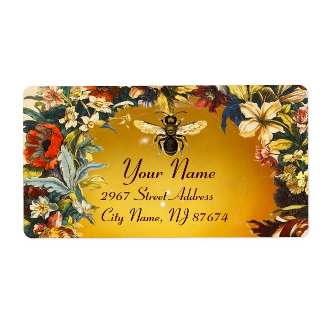 ETIQUETA PRIMAVERA FLOWERS HONEY BEE ,BEEKEEPER (Frente)