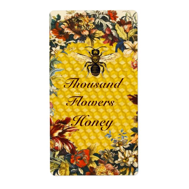 ETIQUETA PRIMAVERA FLOWERS HONEY BEE ,BEEKEEPER (Frente)