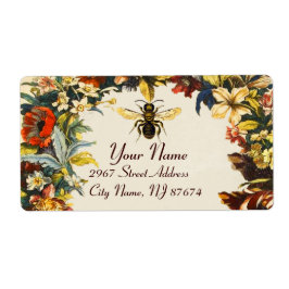 ETIQUETA PRIMAVERA FLOWERS HONEY BEE ,BEEKEEPER