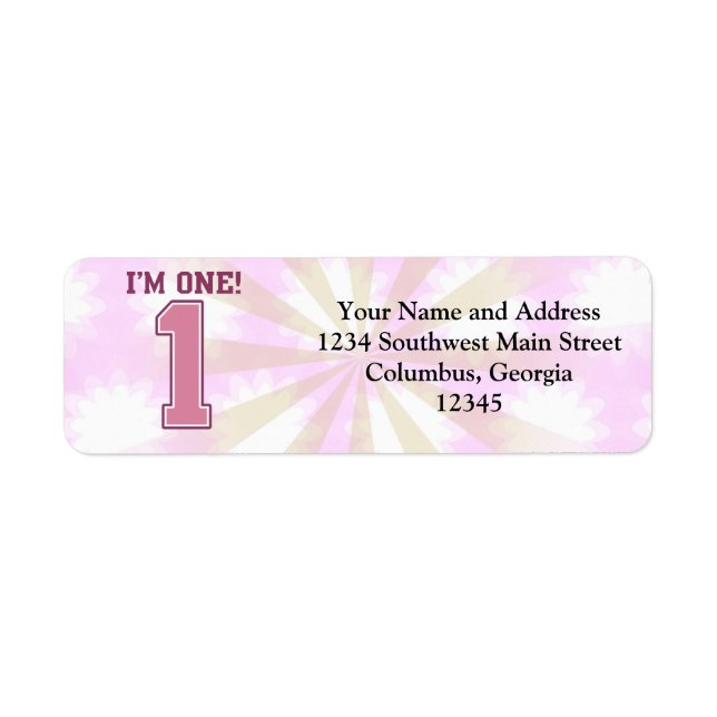 Etiqueta Primer cumpleaños del primer Chica (Frente)