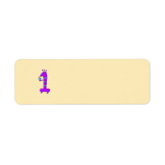Etiqueta Primer cumpleaños. Personalizado en morado.