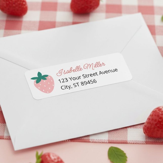 Etiqueta Primera Berry Birthday Party Berry (Strawberry Return Address Label)
