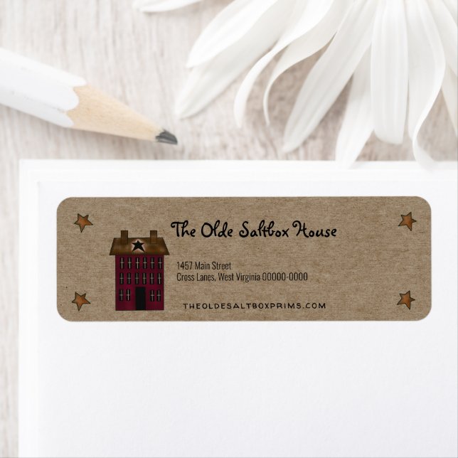 Etiqueta Primitiva casa de salchicha de campo Rusty Stars K (In situ)