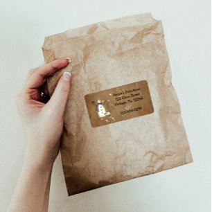 Etiqueta Primitiva de Snowman del país