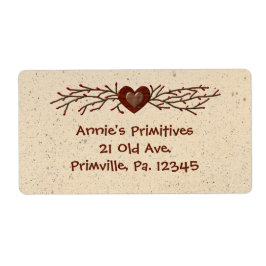 Etiqueta Primitive Country Heart Business Label
