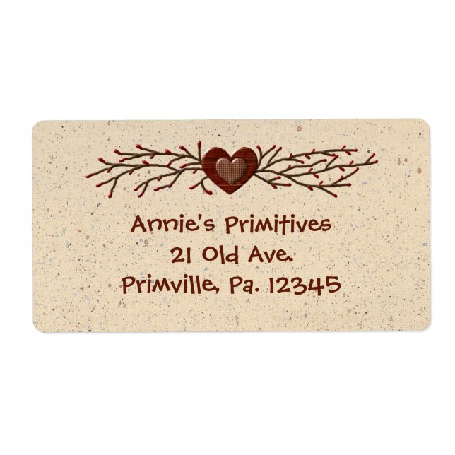 Etiqueta Primitive Country Heart Business Label (Frente)