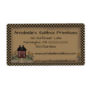Etiqueta Primitive Saltbox & Sunflowers Personalizado