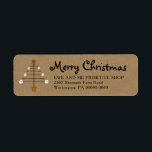 Etiqueta Primitive Snowman Christmas Tree Return Address<br><div class="desc">Un adorable y primitivo árbol de Navidad con hombres de nieve.</div>
