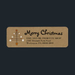 Etiqueta Primitive Snowman Christmas Tree Return Address<br><div class="desc">Un adorable y primitivo árbol de Navidad con hombres de nieve.</div>