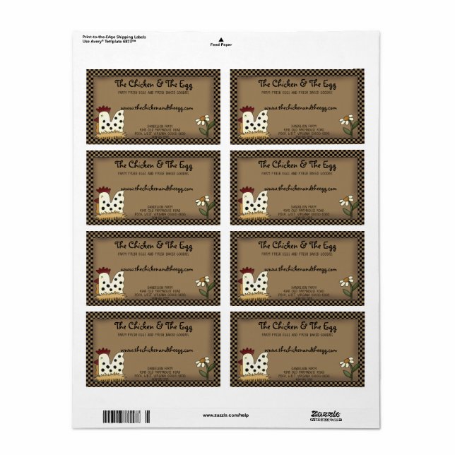 Etiqueta Primitivo Campaña de Pollos de Campo (Hoja Entera)