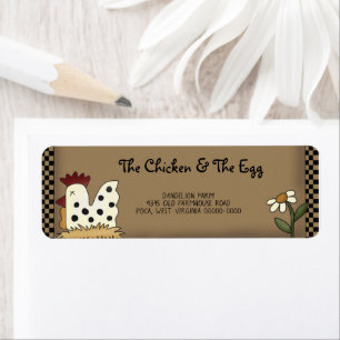 Etiqueta Primitivo campo de cultivo de pollo de granja