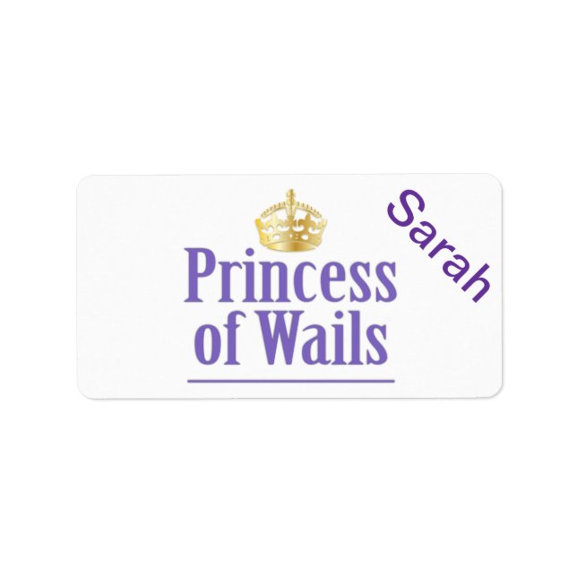 Etiqueta Prince of Wails / Princesa de Wails (Gales) (Frente)