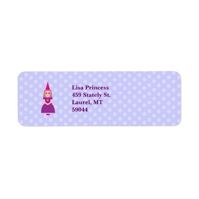 Etiqueta Princesa Cute Purple (Frente)