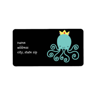 Etiqueta Princesa de Octopus cian