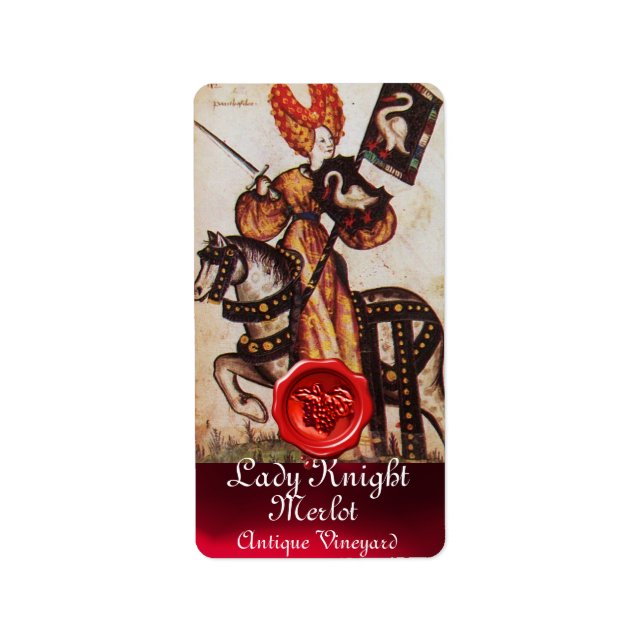 Etiqueta PRINCESA PENTHESILEA COMO MEDIEVAL KNIGHT Heraldic (Frente)
