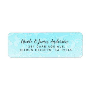 Etiqueta Princess Blue Elegant Storybook Swirl Boda