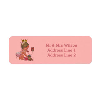 Etiqueta Princess Phone Teddy Suitcase Baby Shower