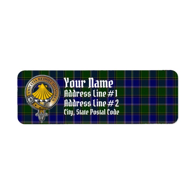Etiqueta Pringle Tartan & Badge (Frente)