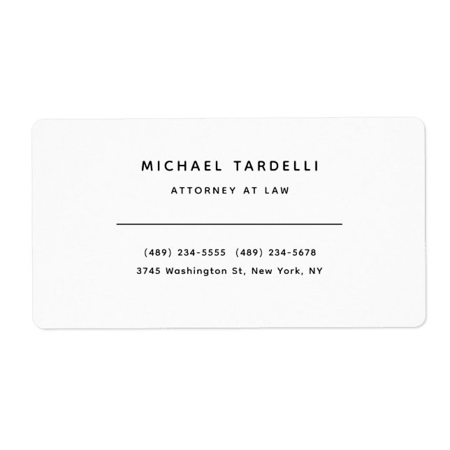 Etiqueta Procurador de Derecho Profesional Clásico Minimali (Frente)