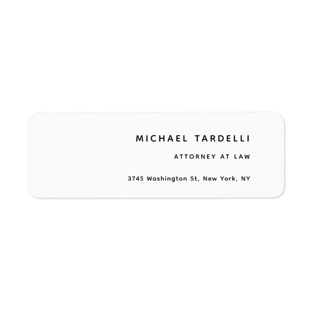 Etiqueta Procurador de Derecho Profesional Clásico Minimali (Frente)