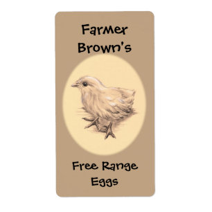 Etiqueta Producto de dibujo de pollo para bebés