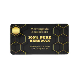 Etiqueta Producto de lujo Gold y Black Honeycomb