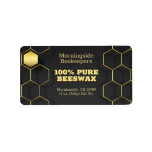 Etiqueta Producto de lujo Gold y Black Honeycomb