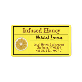 Etiqueta Producto de miel de limón amarillo infestado