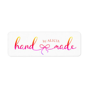 Etiqueta Producto de script elegante hecho a mano Monograma
