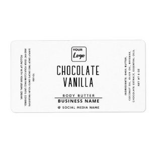 Etiqueta Producto del logotipo blanco negro de la tipografí