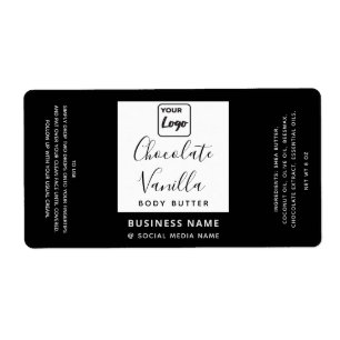 Etiqueta Producto del logotipo blanco negro de la tipografí