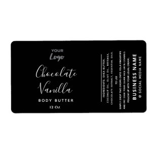 Etiqueta Producto del logotipo blanco negro de la tipografí
