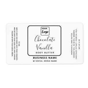 Etiqueta Producto del logotipo blanco negro de la tipografí