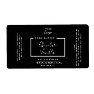 Etiqueta producto del logotipo negro de la tipografía moder