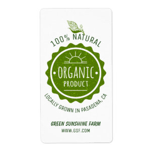 Etiqueta Producto Ecológico Verde Orgánico Natural Personal