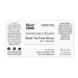 Etiqueta Producto moderno mínimo en suero de cara blanca y 